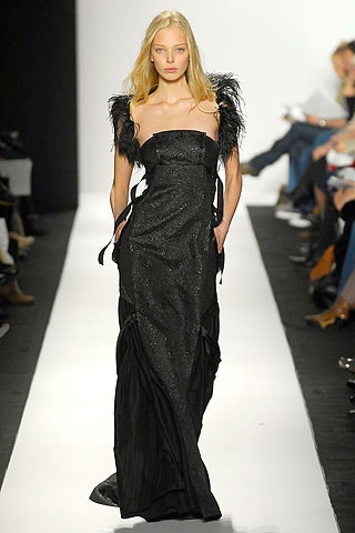 black silk strapless gown