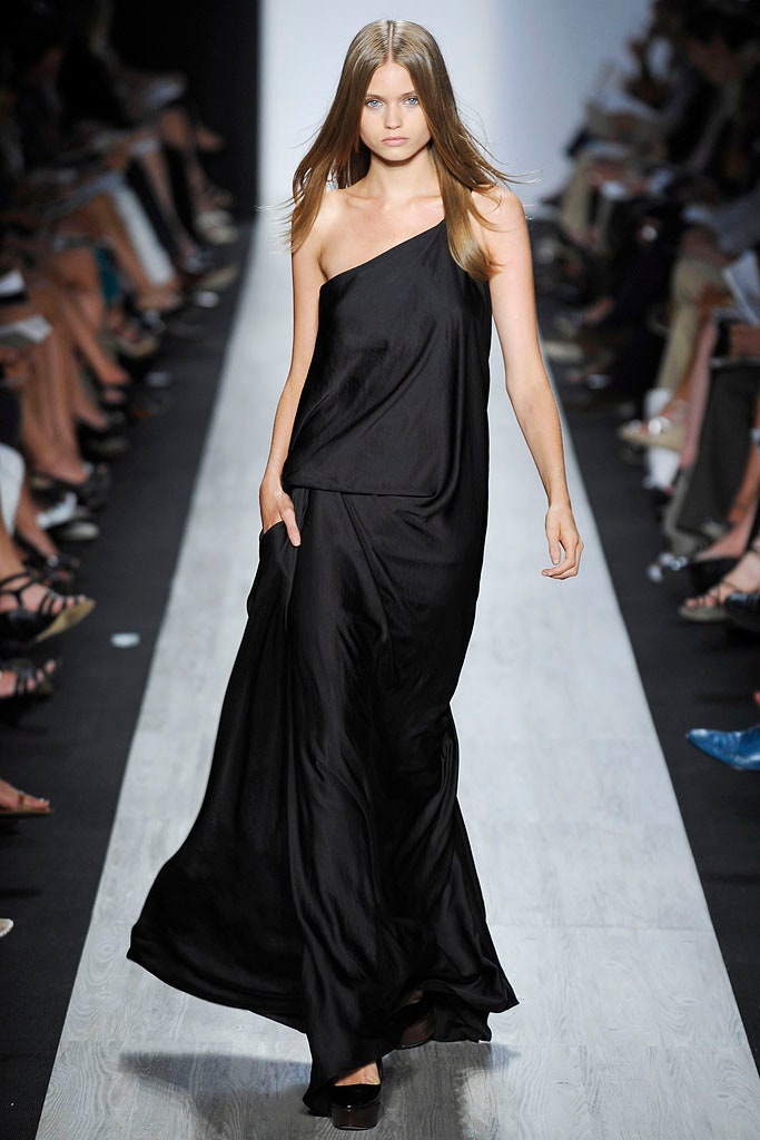 black silk asymmetric dress