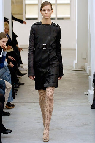 black leather fitted dress
