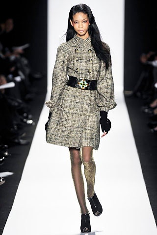 gray tweed long-sleeve collared fitted buttoned pencil coat