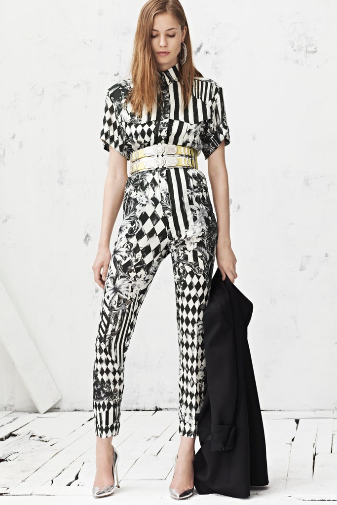black and white printed jumpsuit