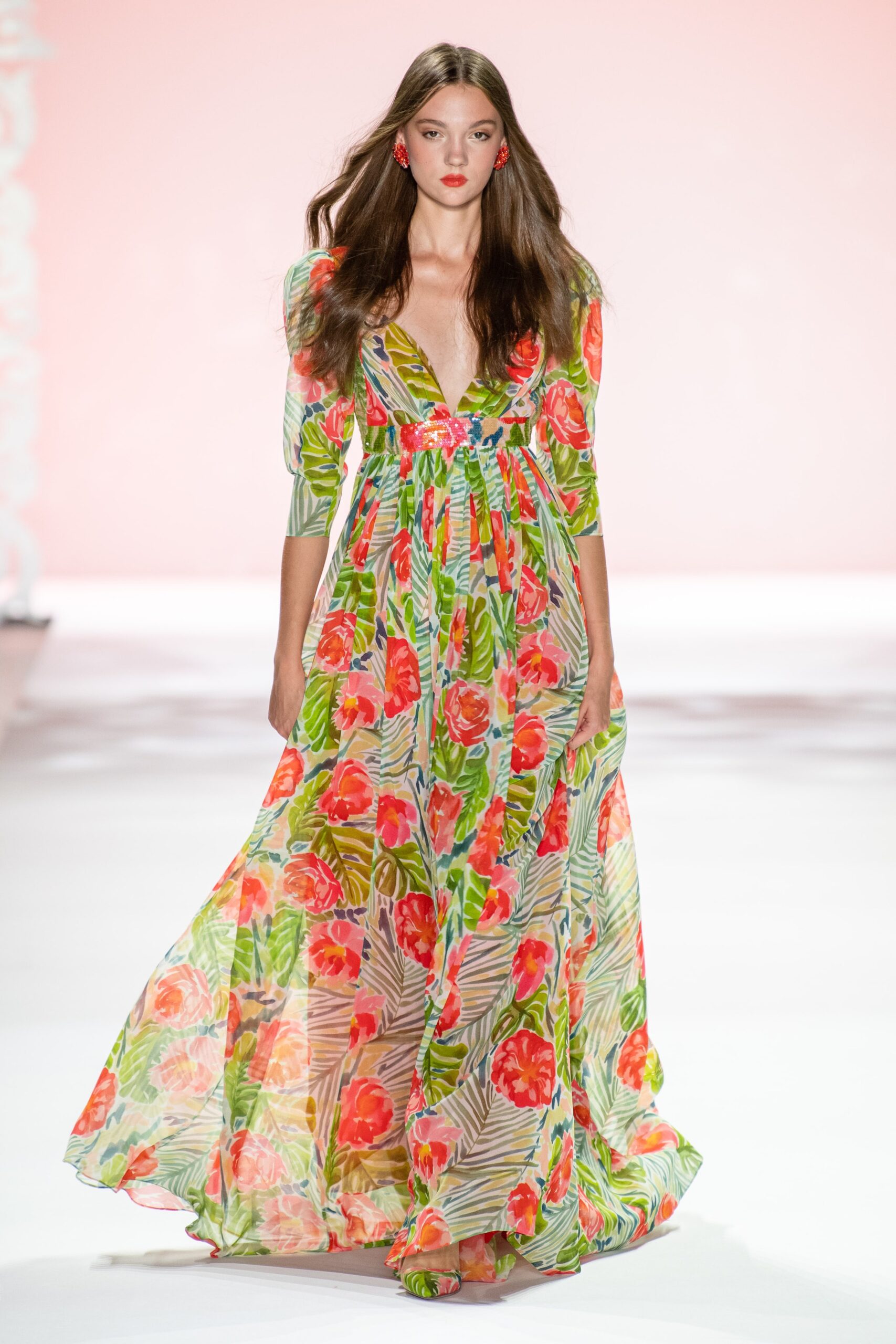 multi-colored floral maxi dress