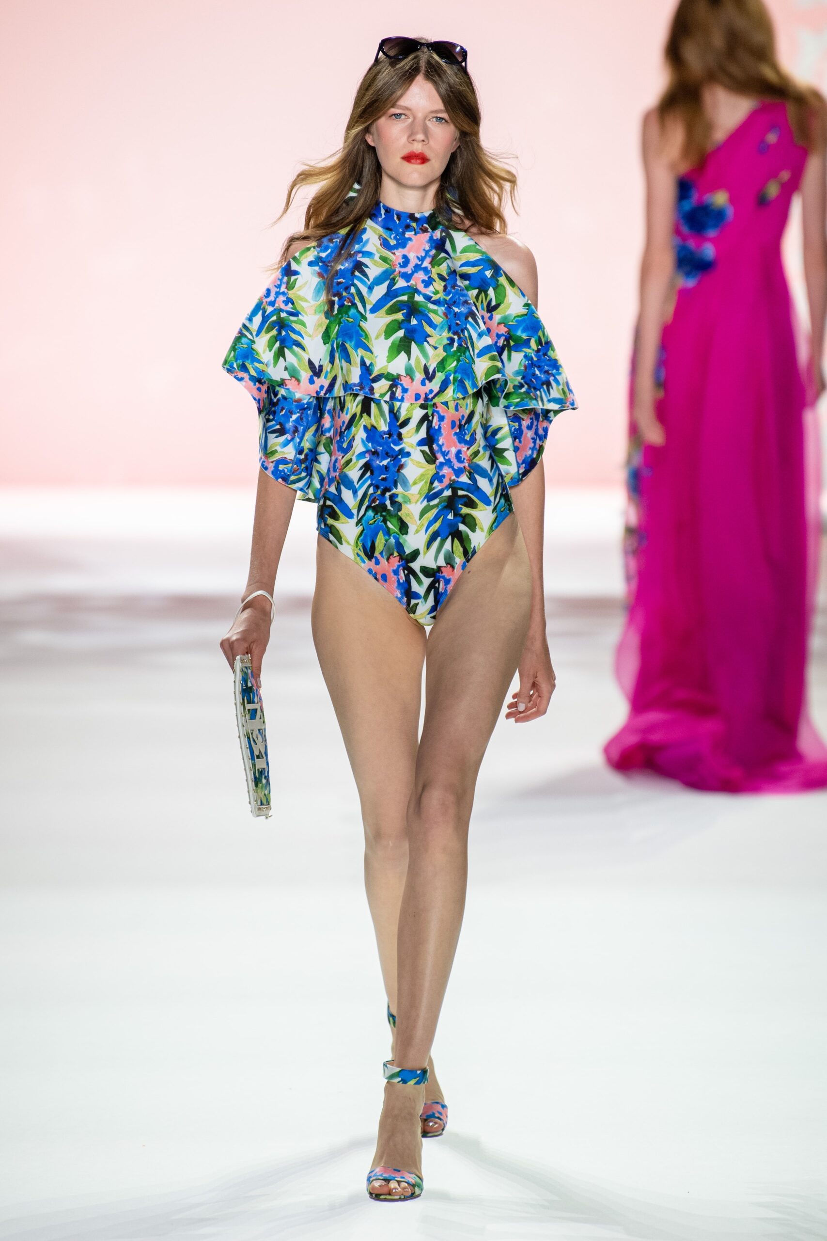 floral off-shoulder swimsuit