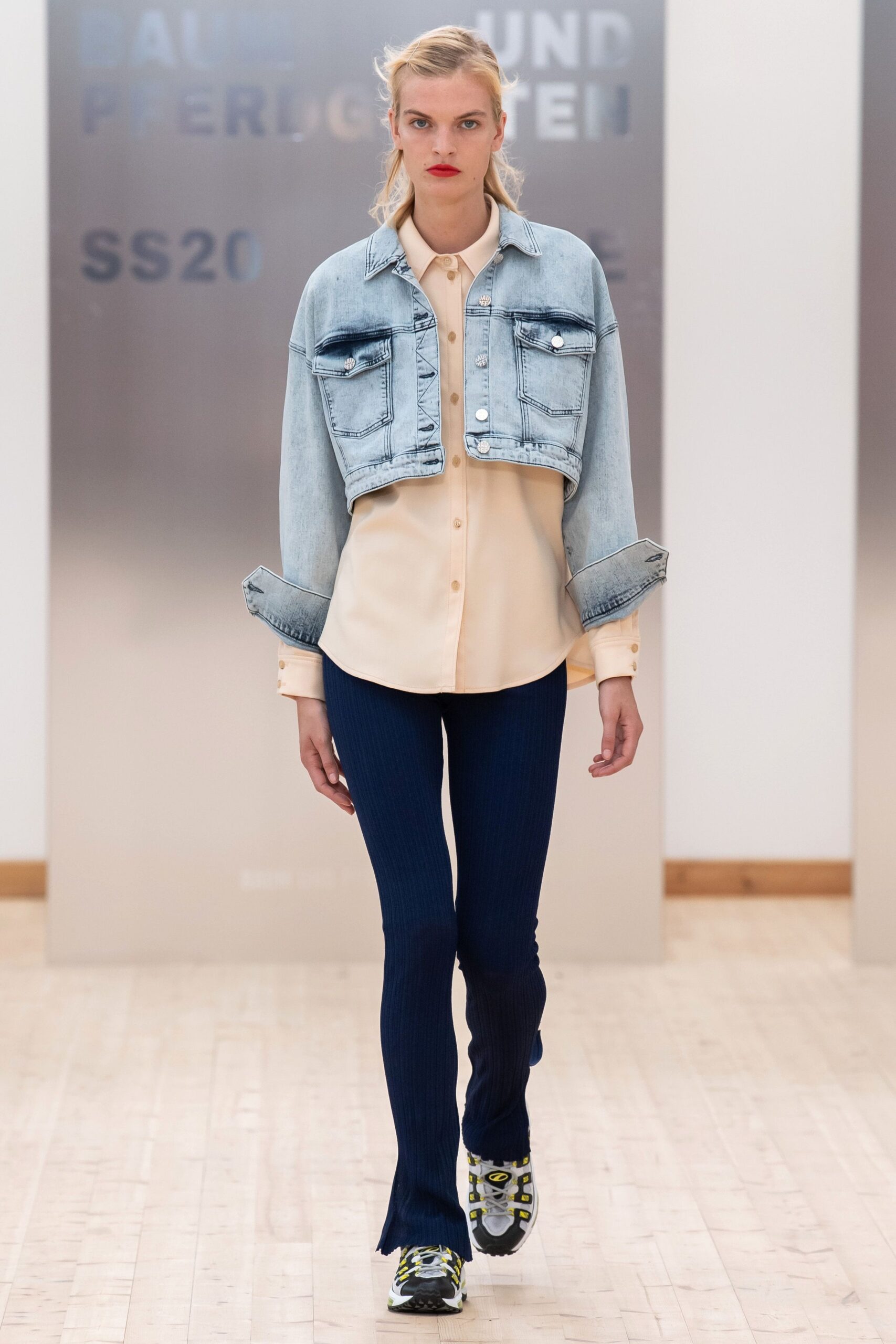 relaxed denim jacket with fitted shirt