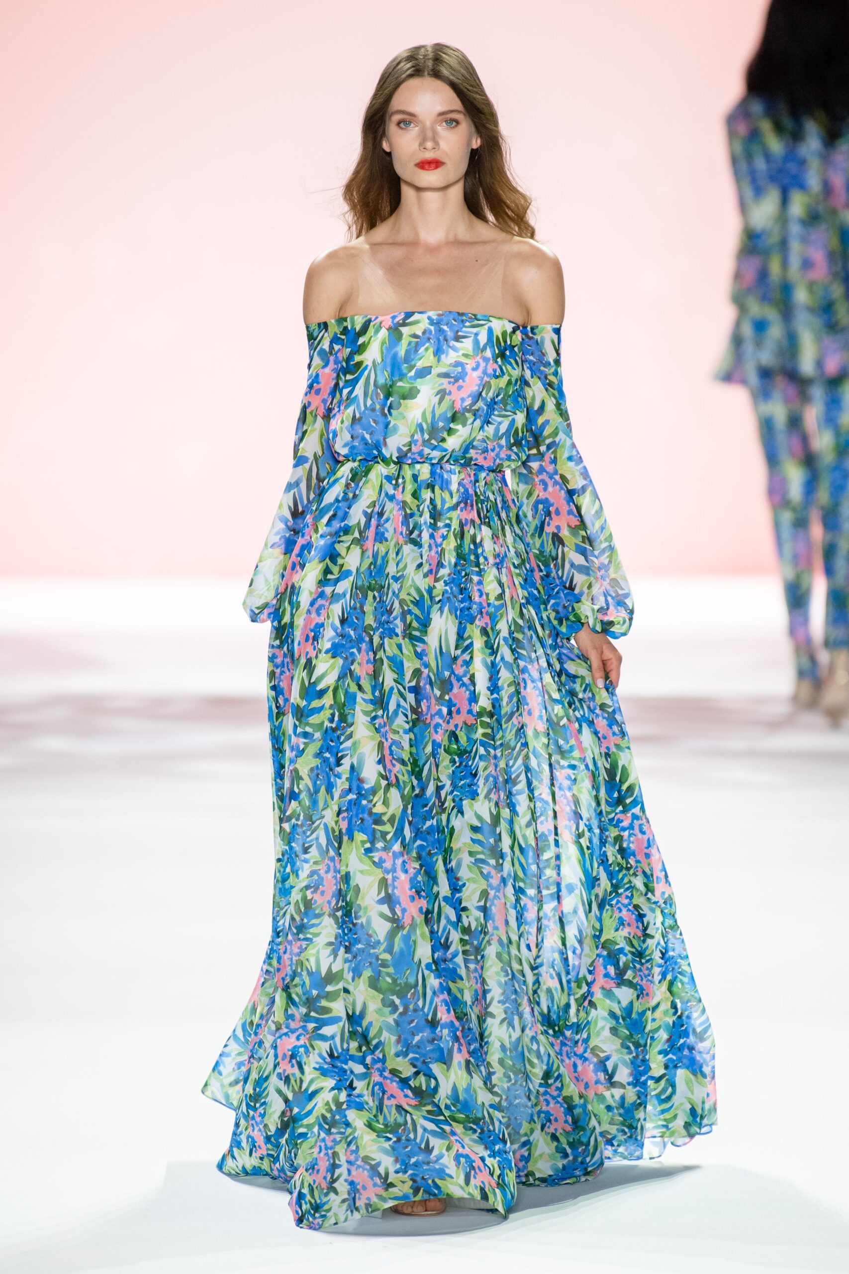 flowing floral maxi gown