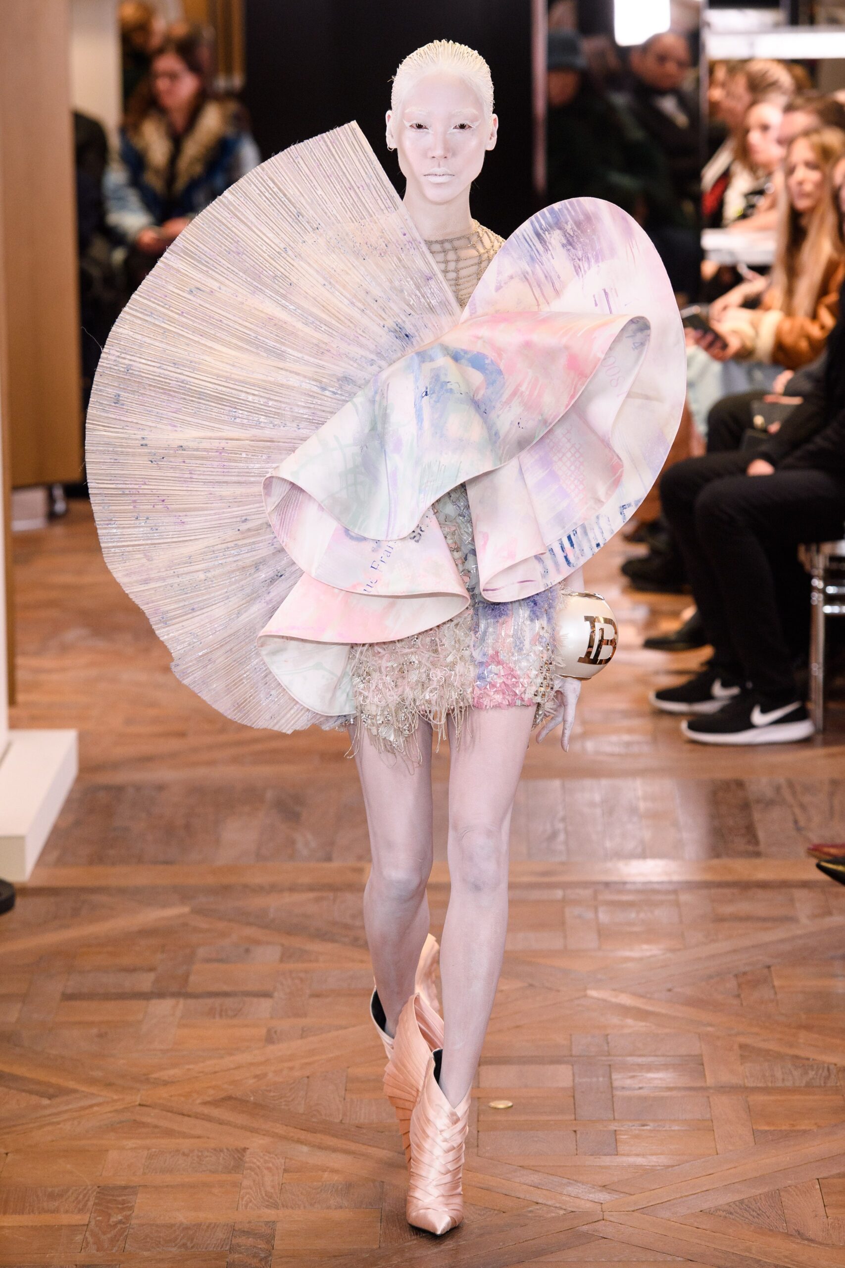 multi-colored layered mini dress