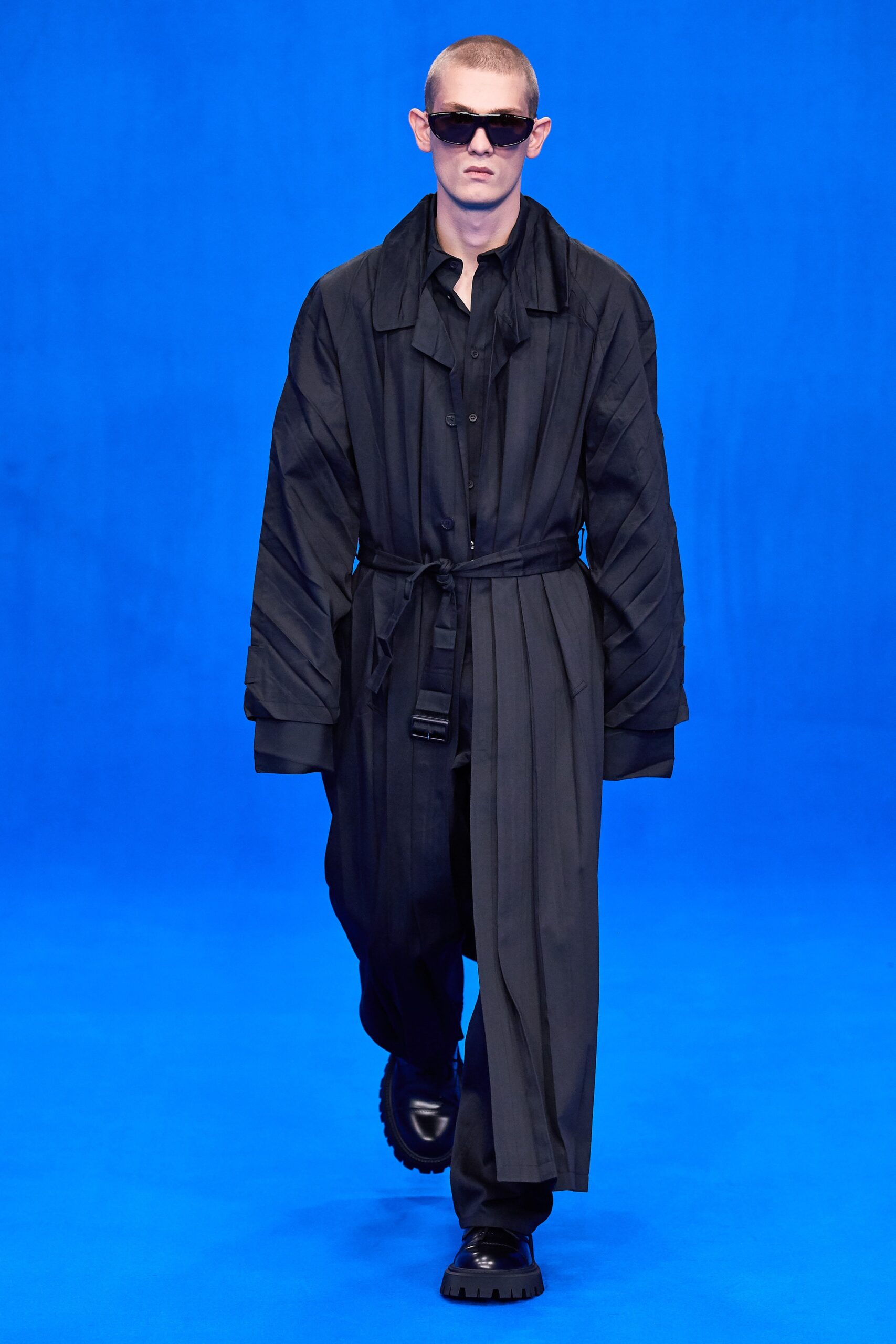 black relaxed coat and pants