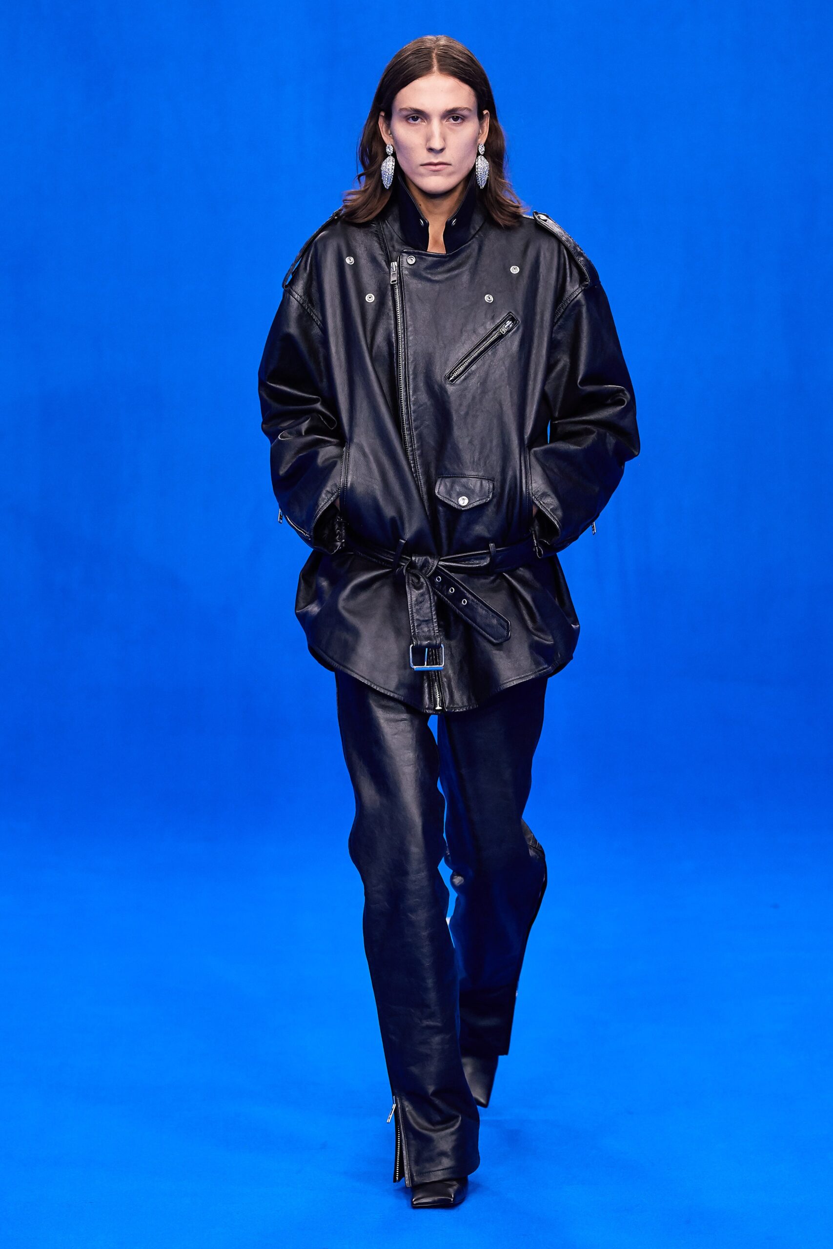 black leather jacket and pants