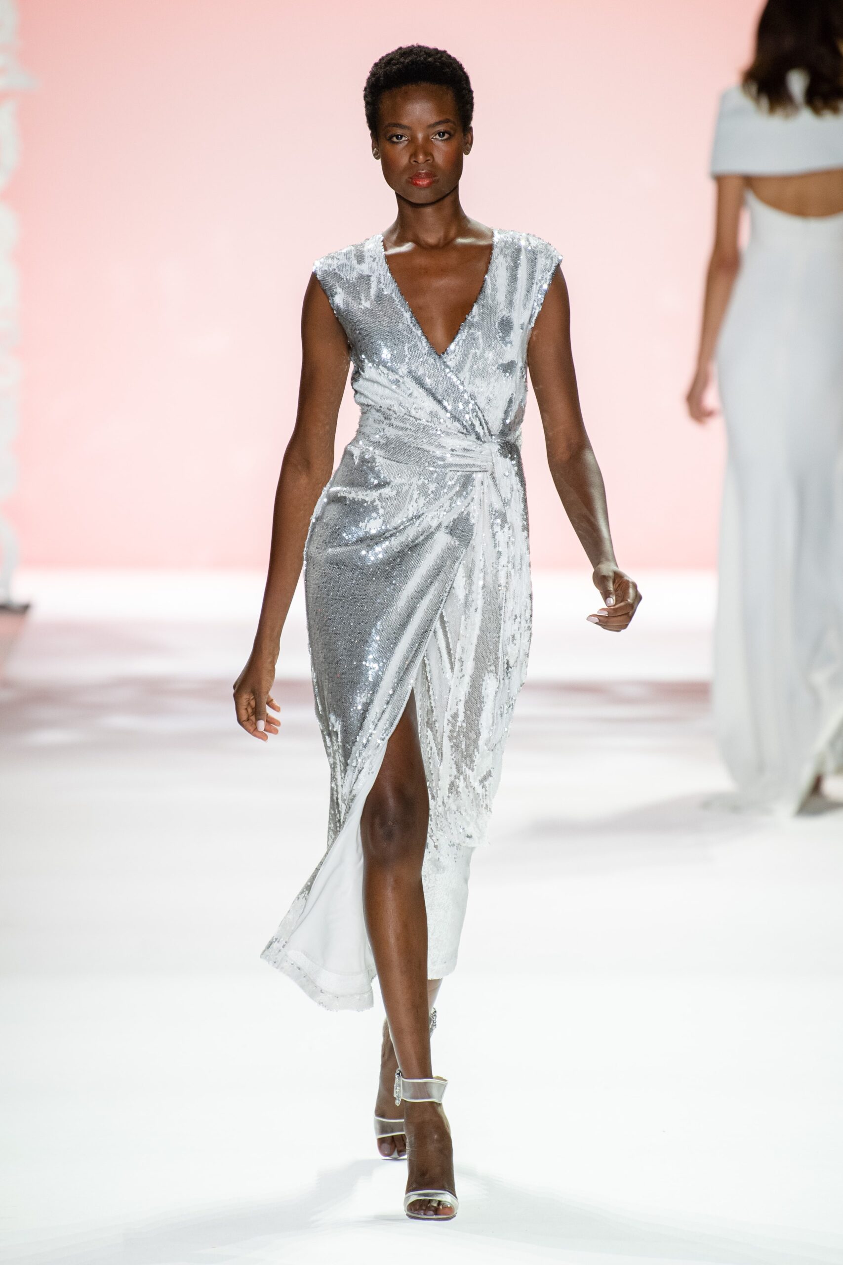 silver sequin sleeveless dress