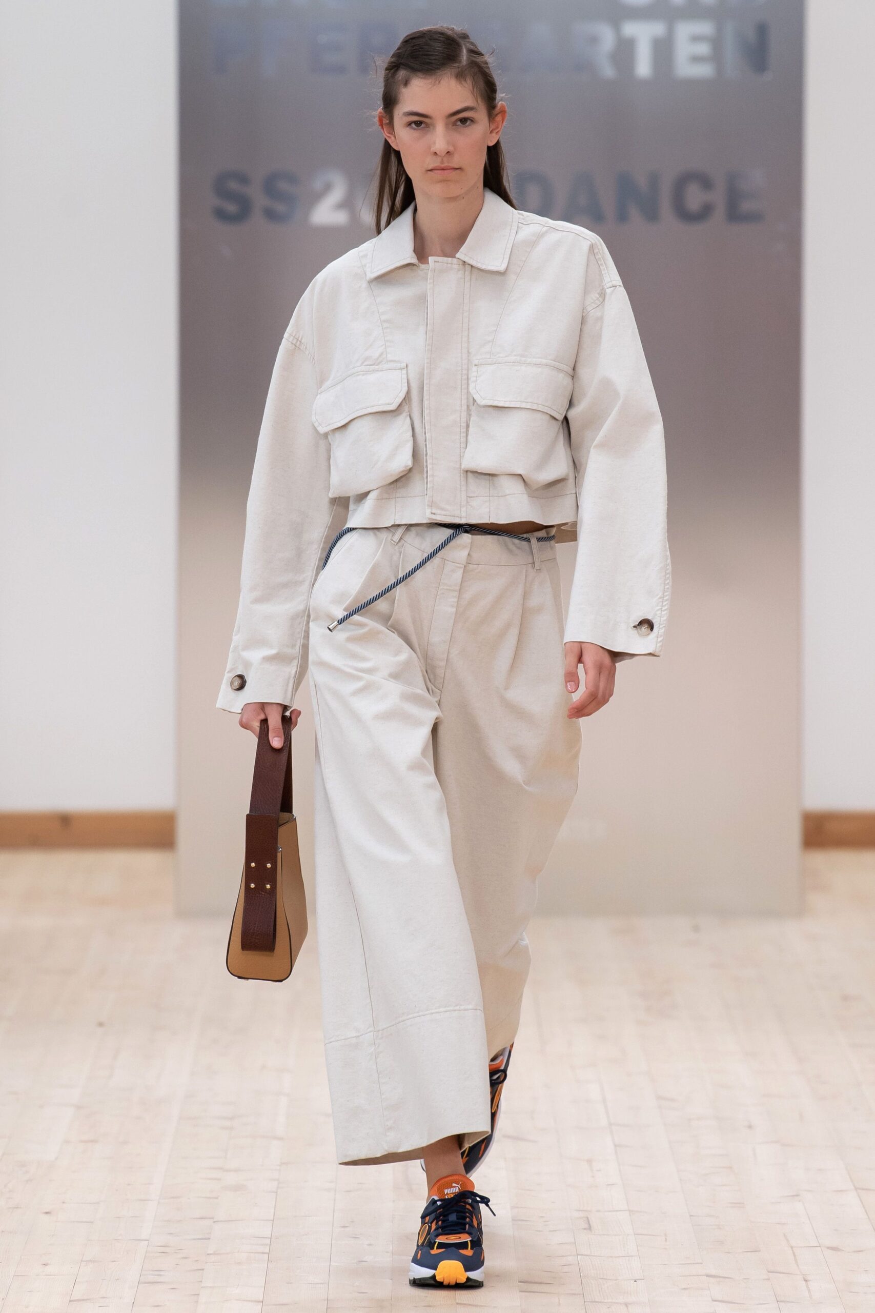 beige cotton long-sleeve collared oversized buttoned jacket