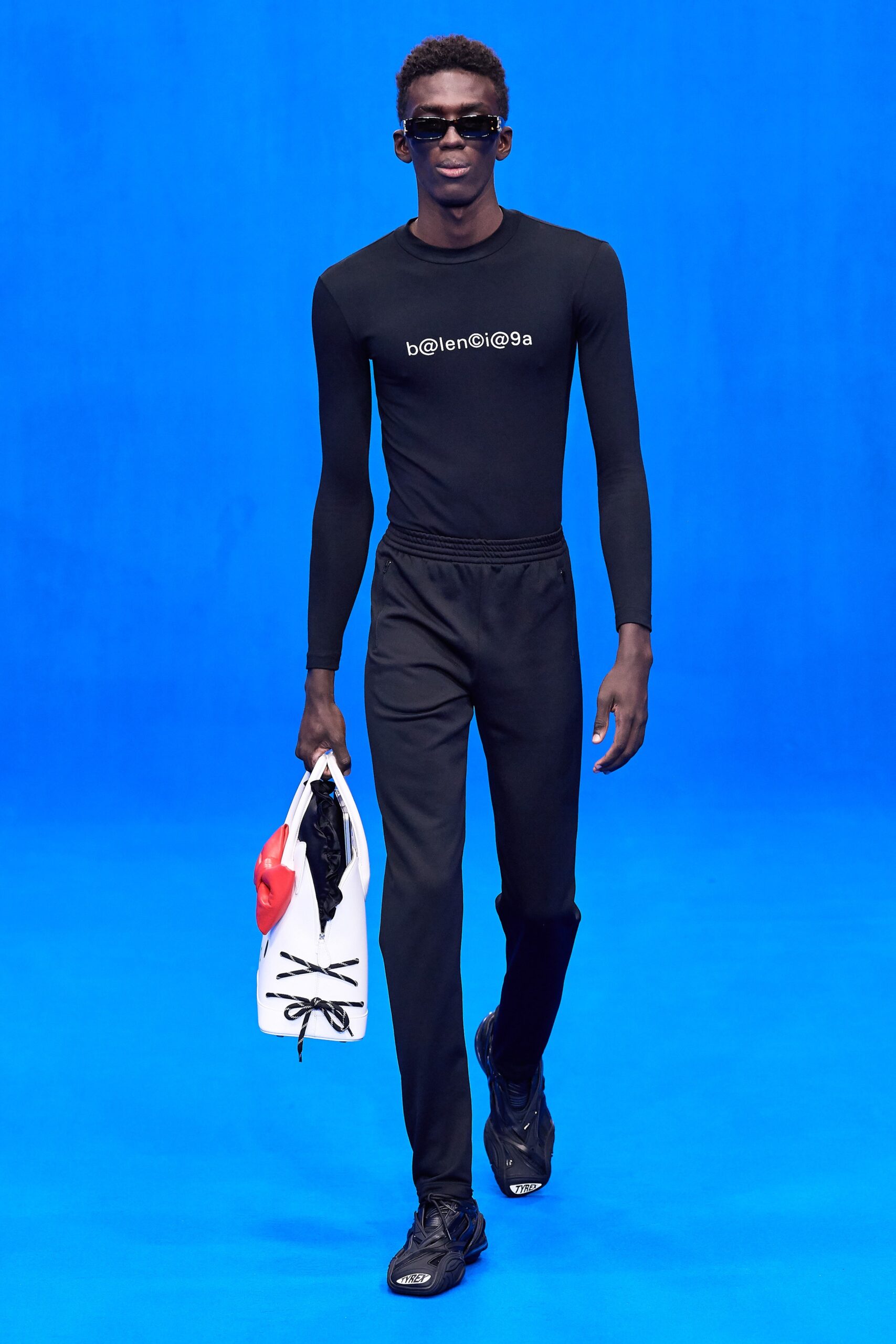 black fitted top and pants