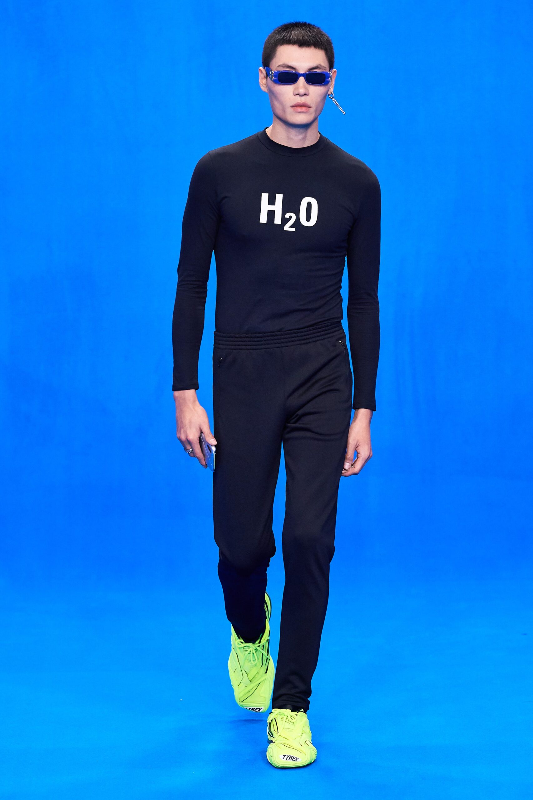 black fitted top and pants