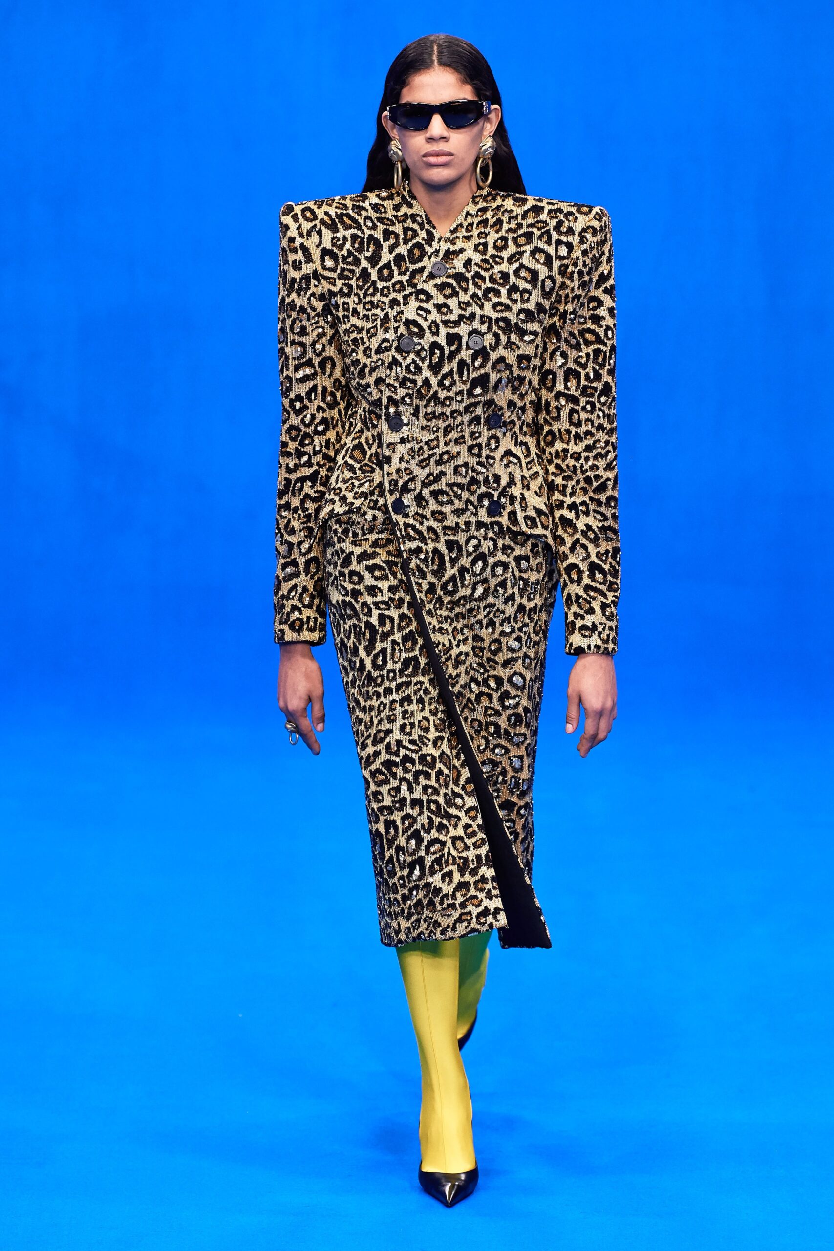 fitted animal-print midi dress