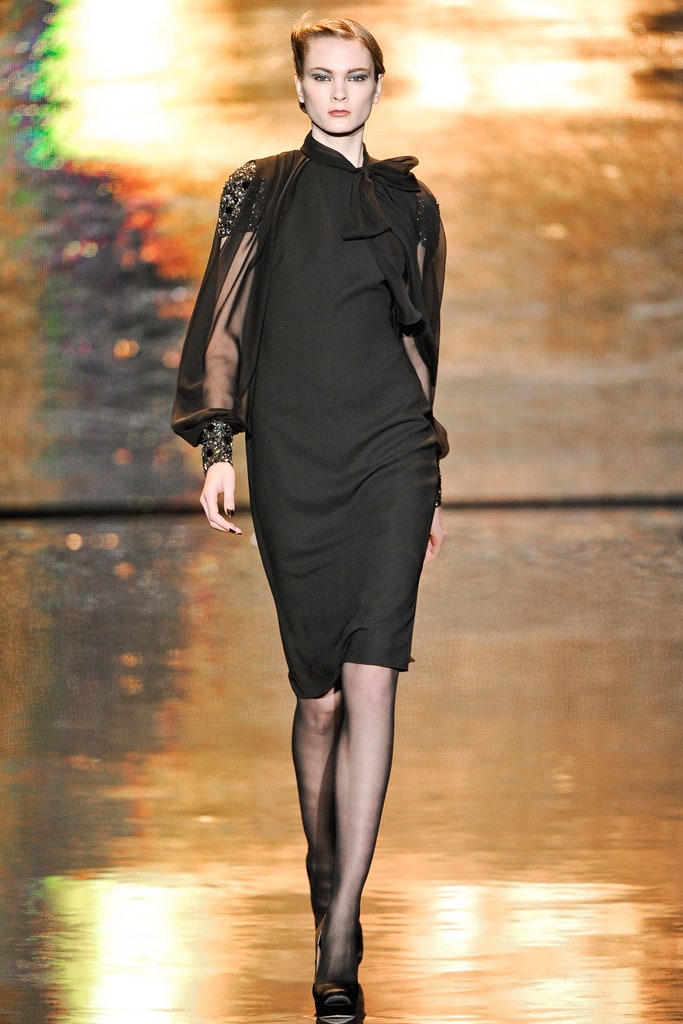 black silk fitted dress