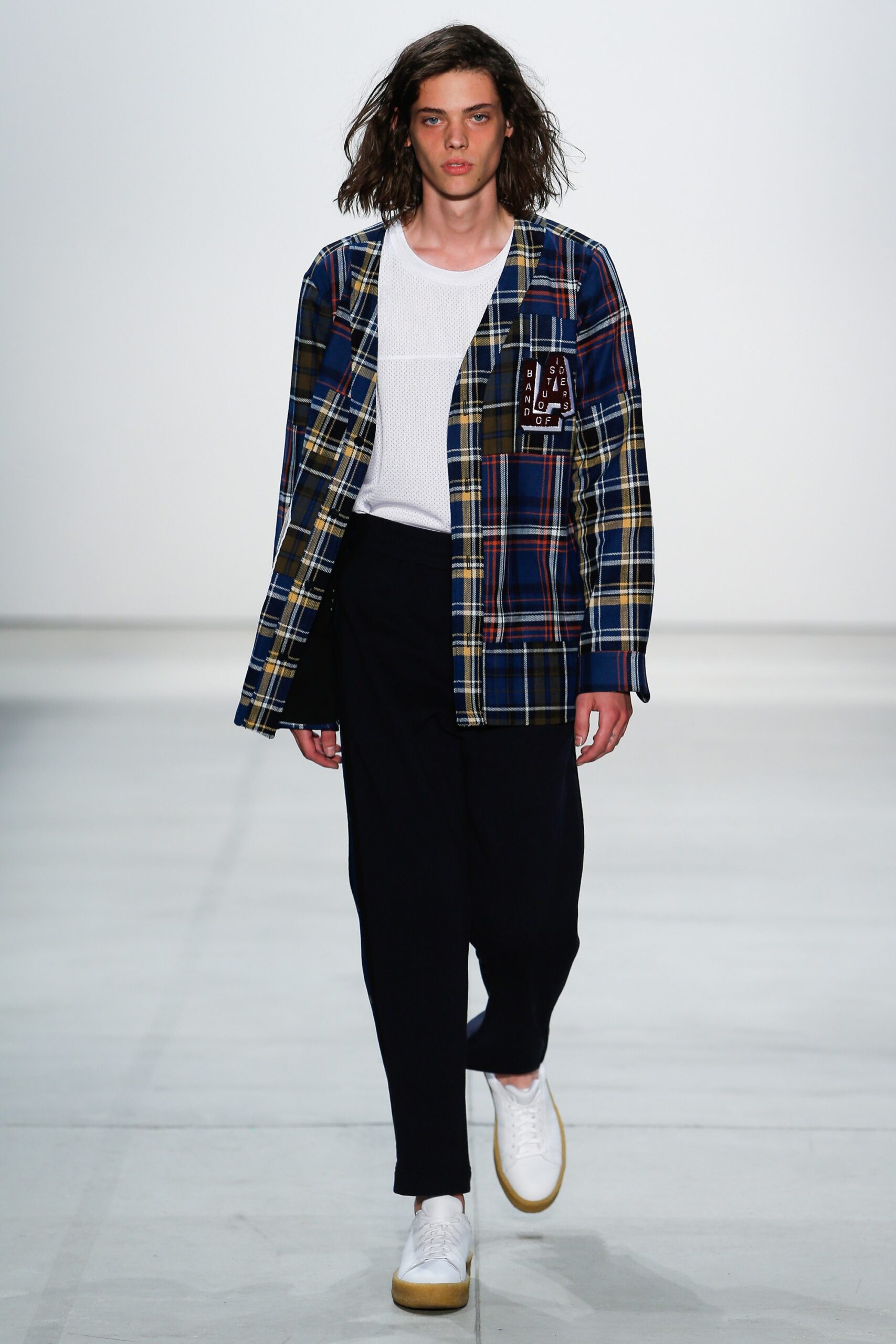 relaxed plaid jacket with fitted top