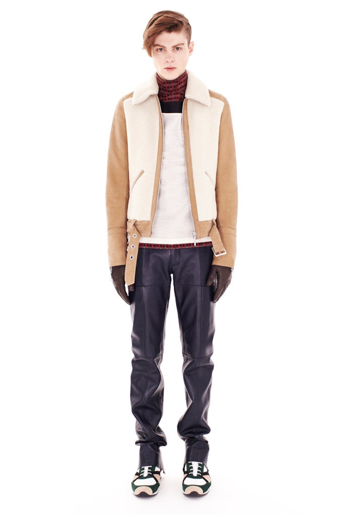 beige leather long-sleeve collared fitted zippered jacket