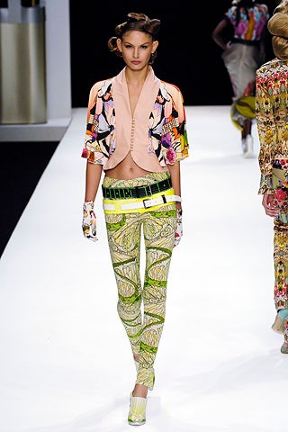green fitted slim printed pants