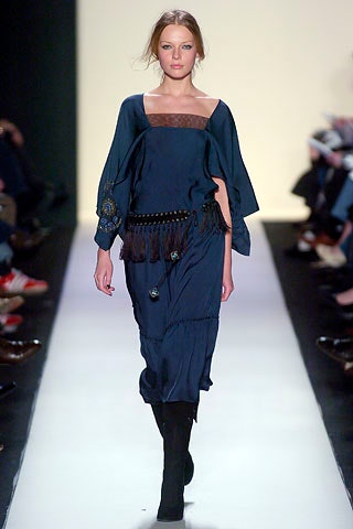 blue silk relaxed off-shoulder dress