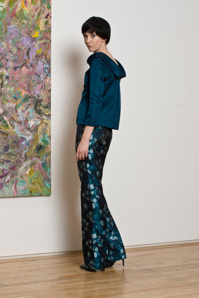 blue silk long-sleeve hooded fitted zippered jacket