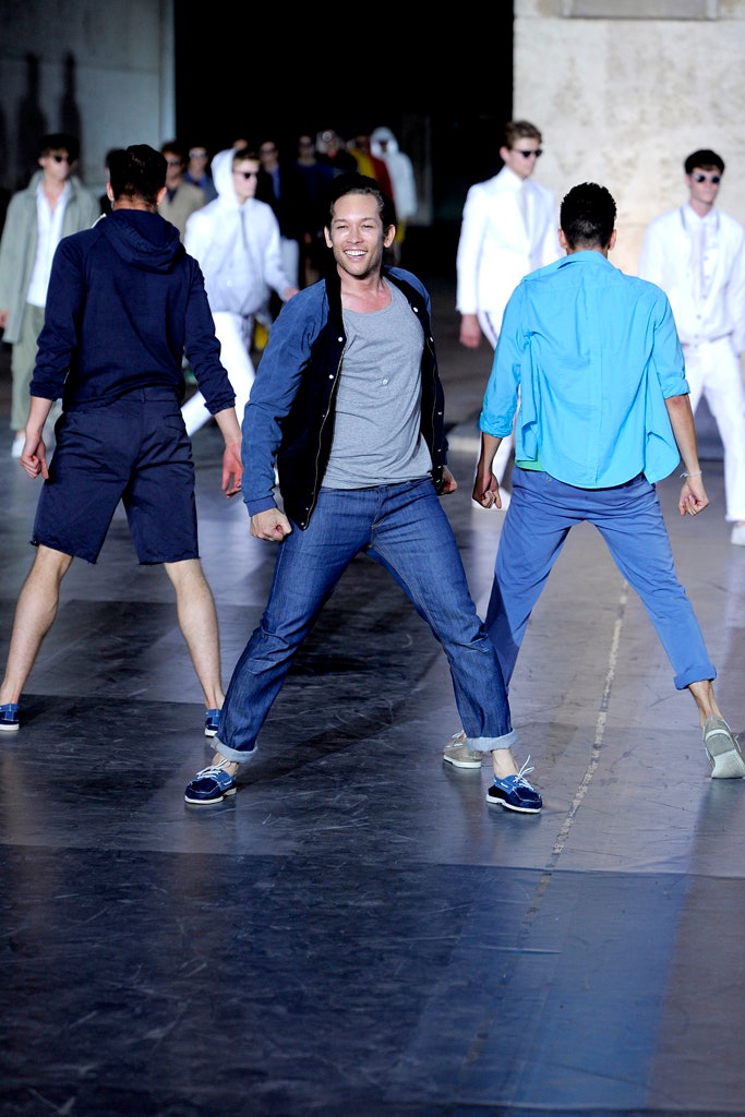 black denim jacket with gray t-shirt
