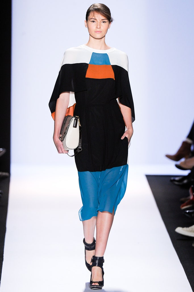 color-blocked relaxed midi dress