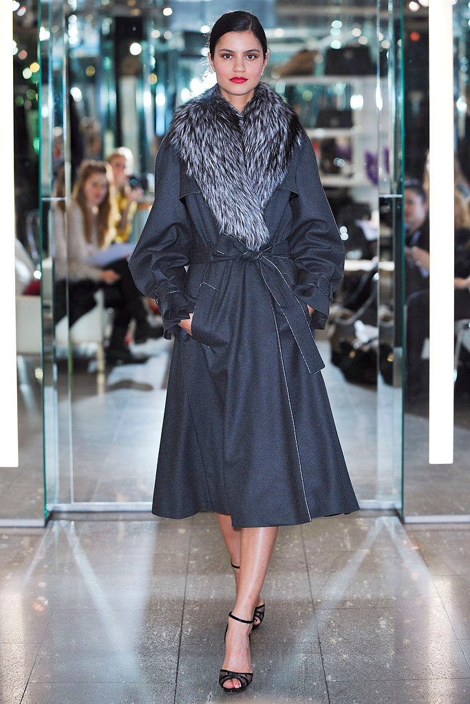black wool coat with fur collar