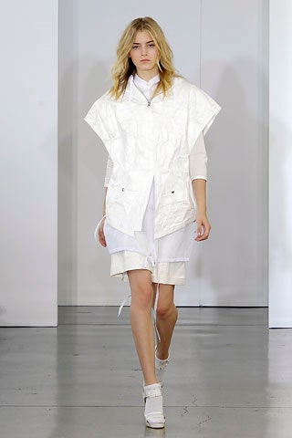 white textured oversized poncho