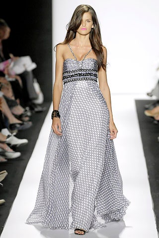 black and white printed maxi gown