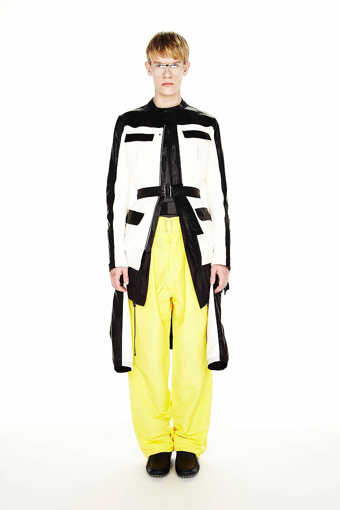 yellow cotton relaxed cargo pants