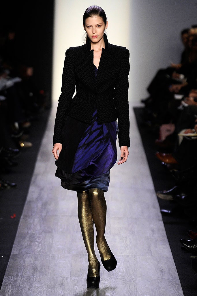 black tailored blazer with blue dress