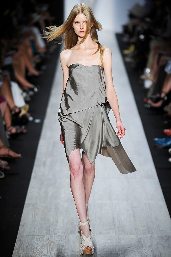 gray silk sleeveless dress