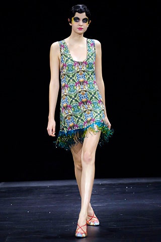 multi-colored silk sleeveless dress