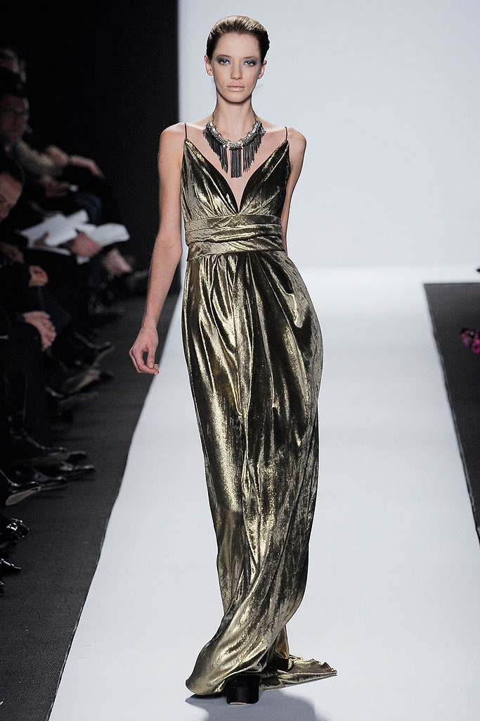gold silk sleeveless gown