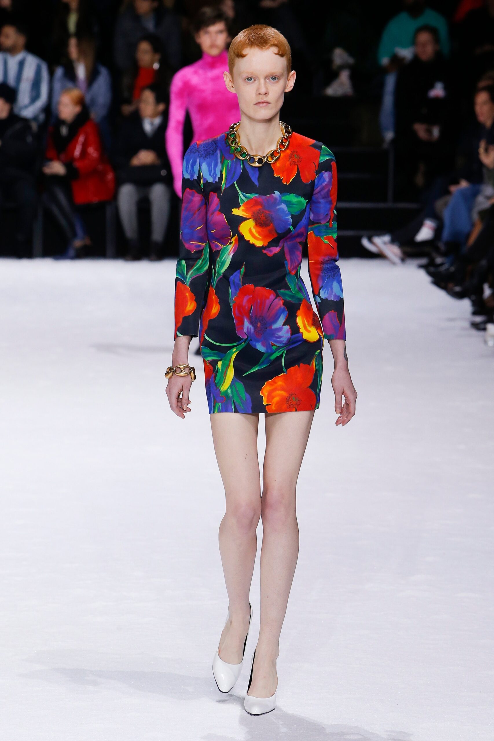 floral fitted mini-dress