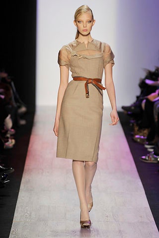 beige fitted midi dress