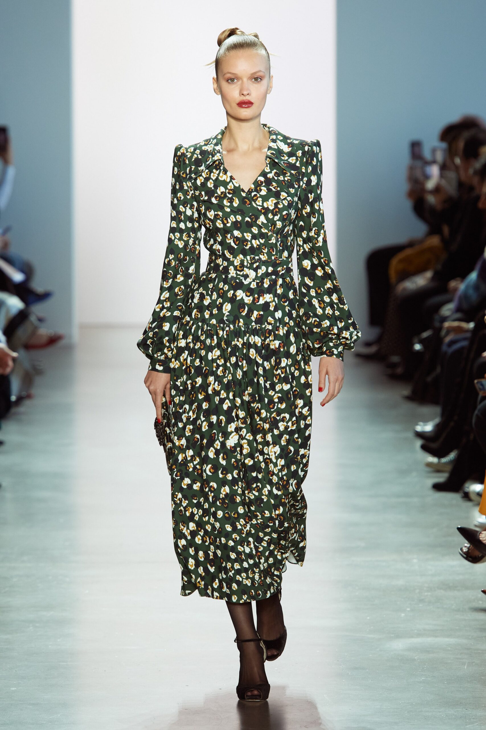 floral green midi dress