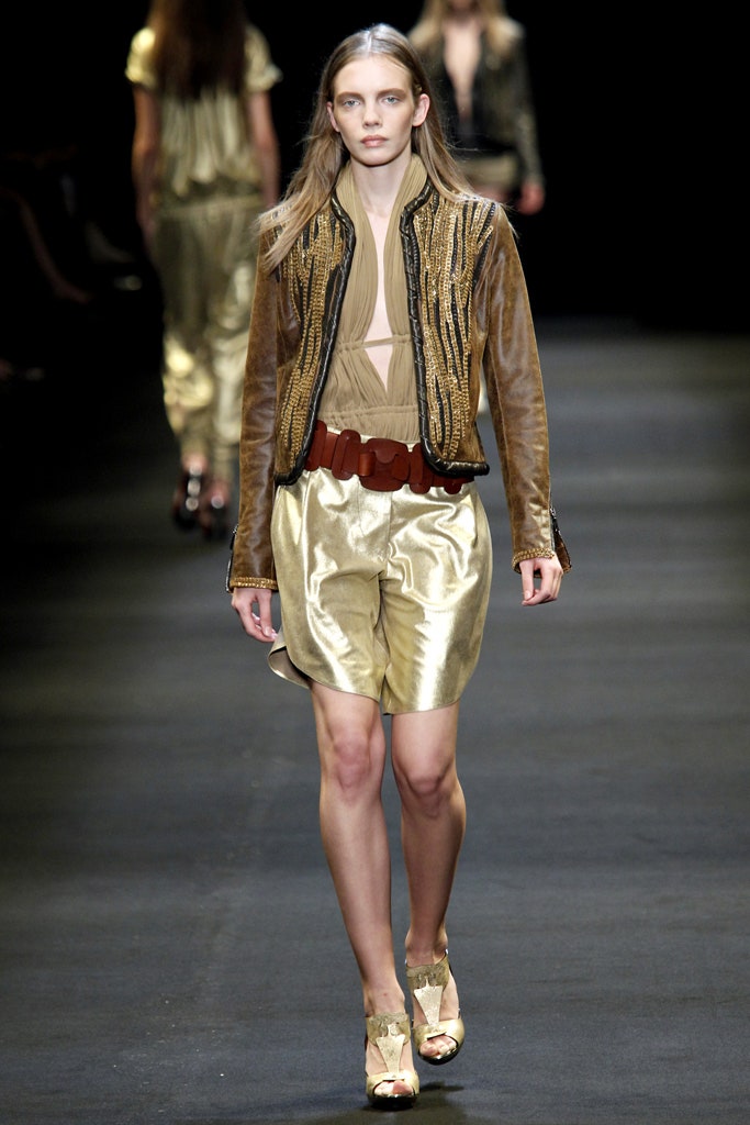 gold silk fitted pleated shiny short shorts