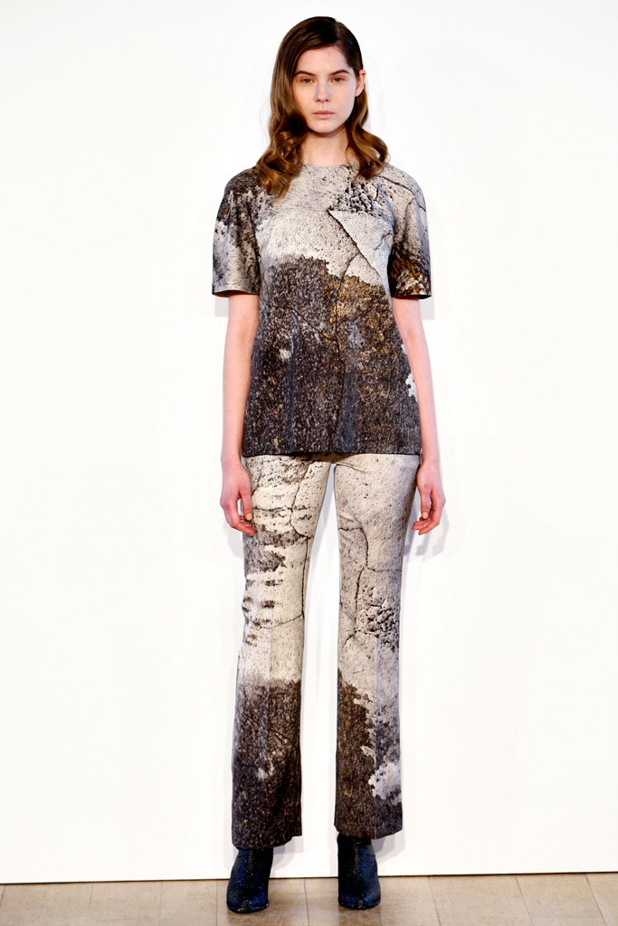 printed gray top and pants