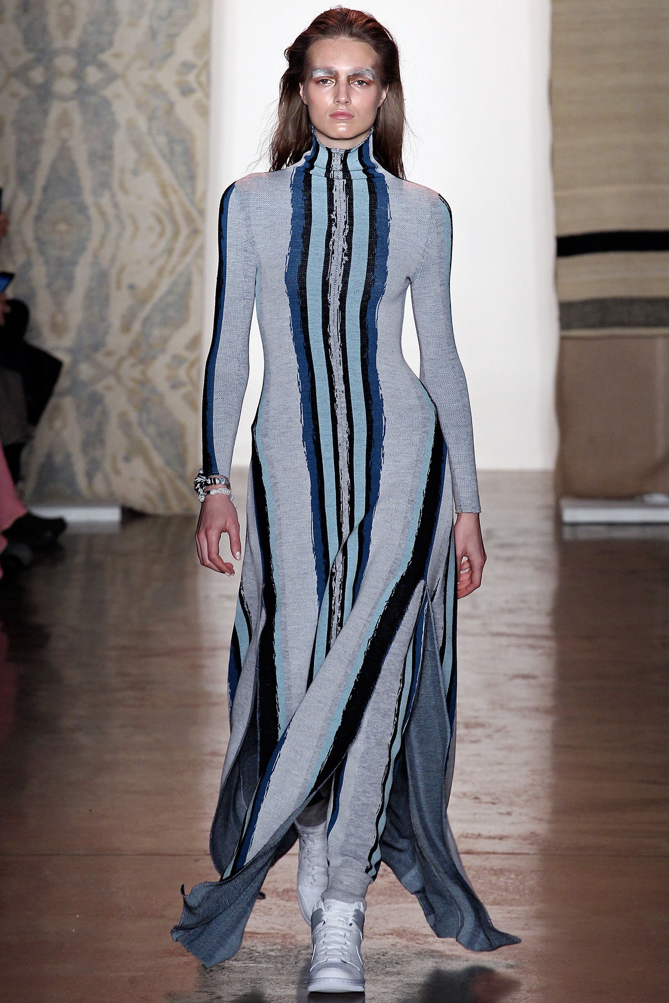 striped fitted maxi dress