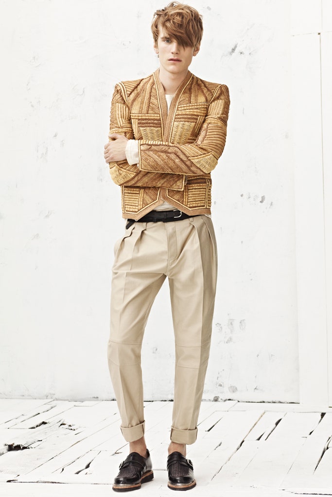 brown leather long-sleeve collared fitted pleated jacket