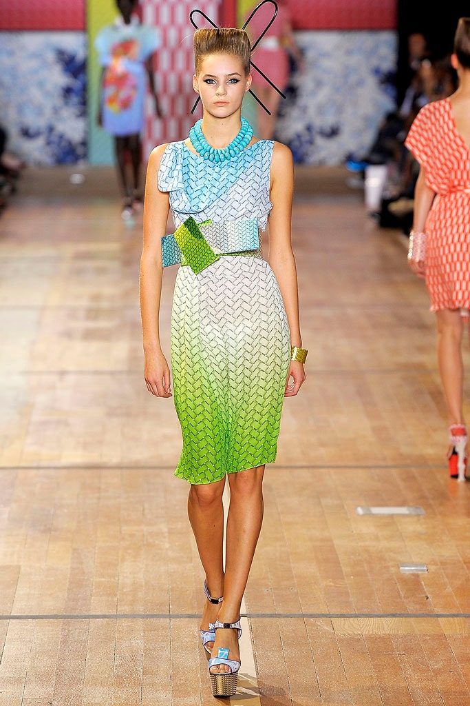 blue green ombre sleeveless dress