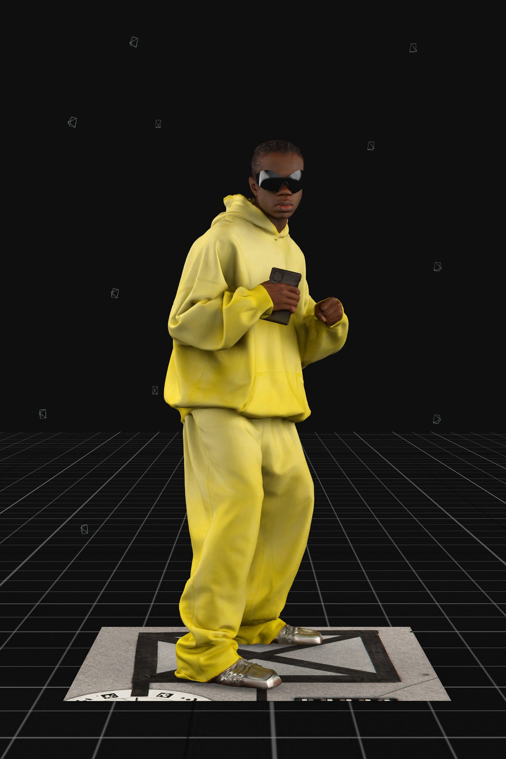yellow long-sleeve hooded relaxed hoodie