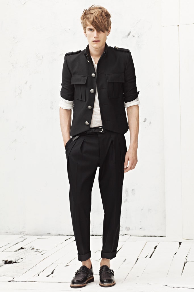 black fitted jacket with white shirt