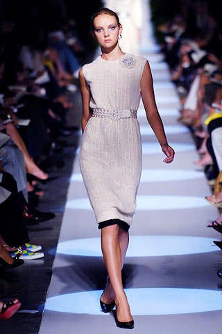 beige fitted sleeveless dress