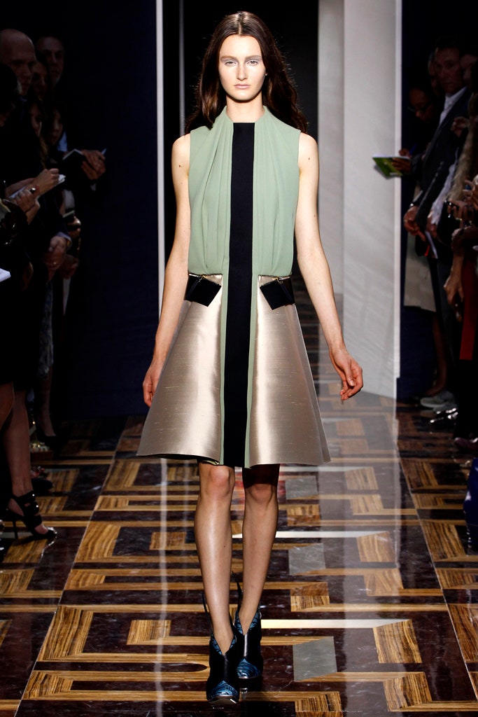 black and green sleeveless dress