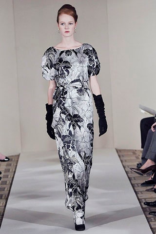 black and white floral gown