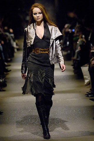 black silk tiered dress with metallic jacket