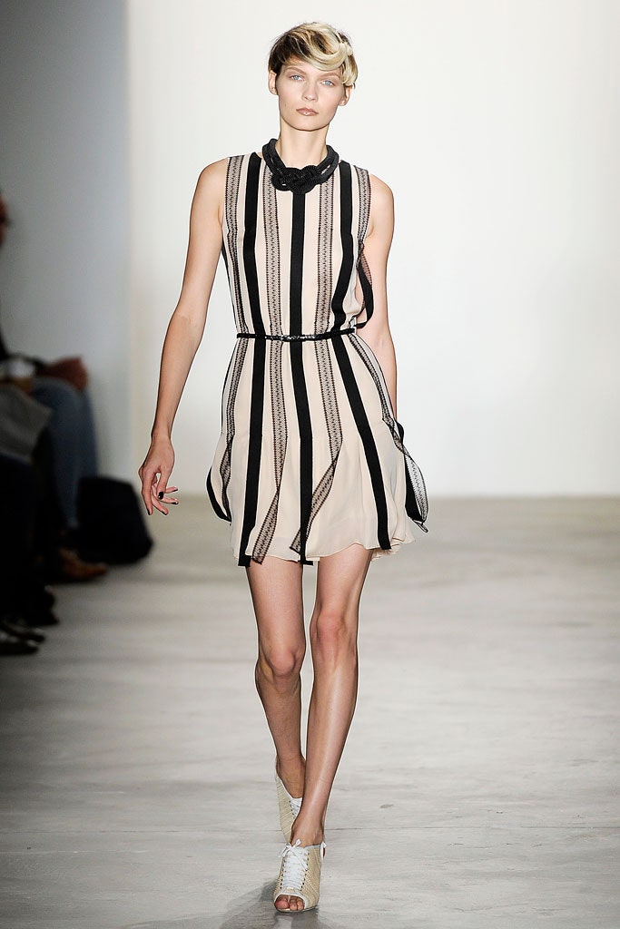 striped sleeveless mini dress