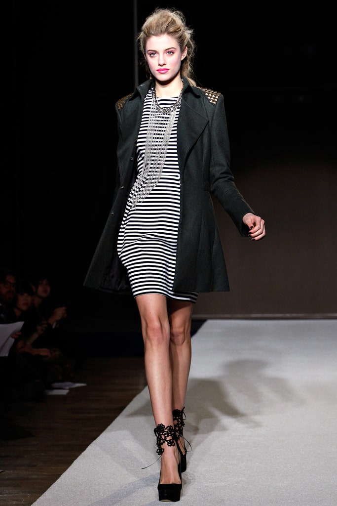 black and white striped mini-dress