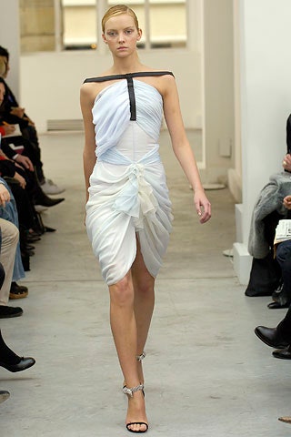 white silk fitted dress